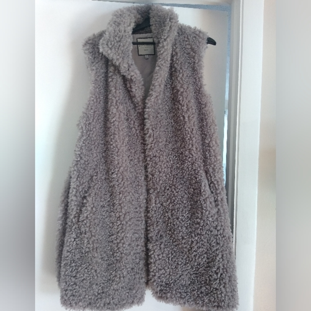 Shaggy Faux Fur Long Vest Fuzzy Wrap